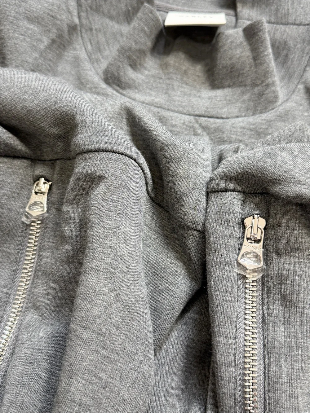 Varley Women’s Bay Sweat Pullover Lightweight Doubleface Mock Neck in Gray L